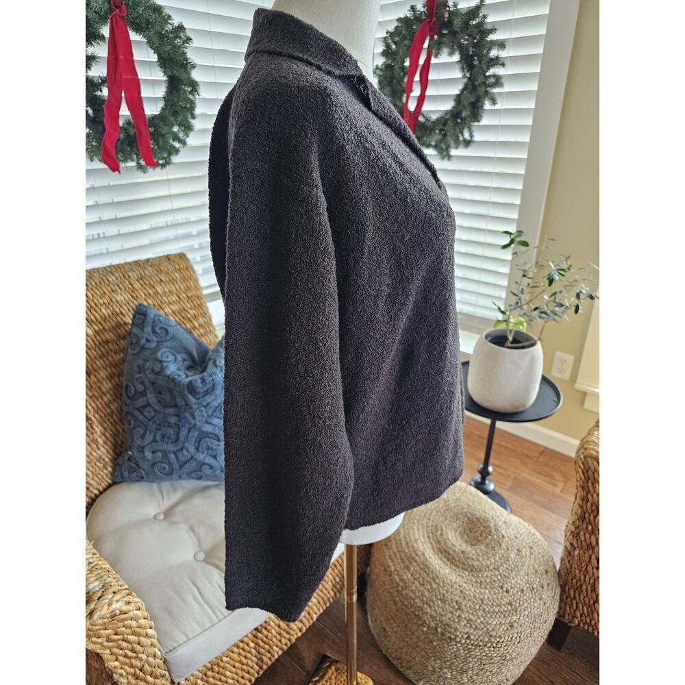 Eileen Fisher Brown Boucle Textured Cardigan Women's Size S Wool Mohair Blend - Picture 3 of 6